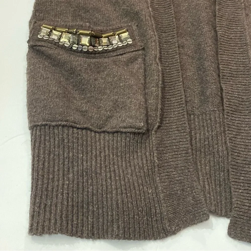 Abercrombie and Fitch Dark Brown Wool/Rabbit Hair Blend Cardigan Women's Size S